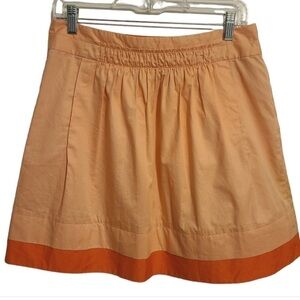 J. Crew | Women's Orange and Peach Colorblock Mini
Skirt (Size 6)